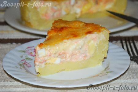 Рецепт: Картофельная запеканка с рыбой и сыром